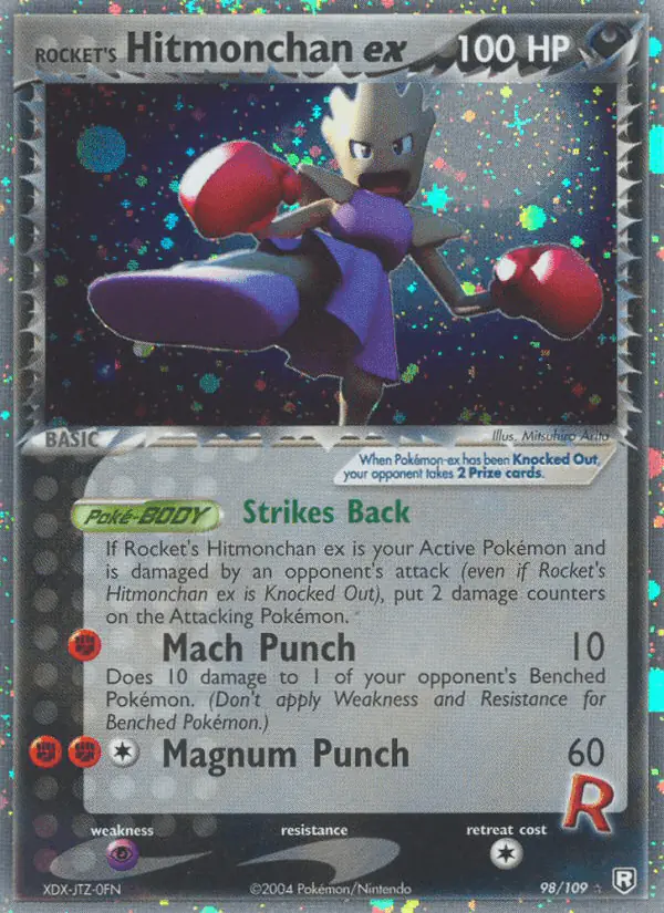 Carta Rocket's Hitmonchan ex 98/109 de Team Rocket Returns
