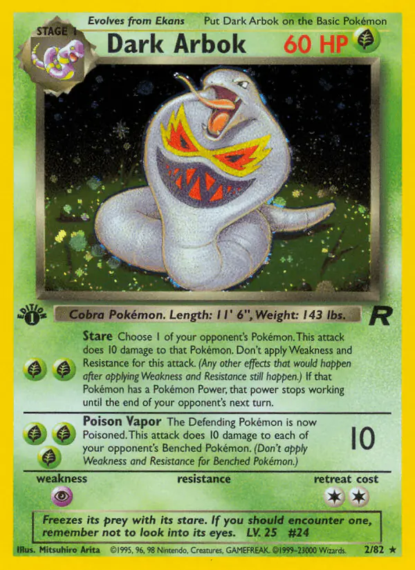 Carta Dark Arbok 2/82 de Team Rocket