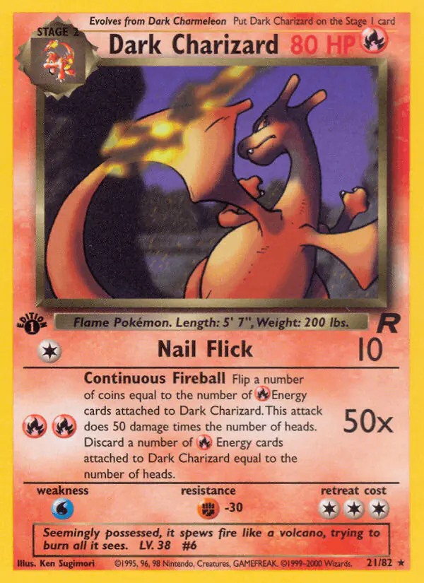 Carta Dark Charizard 21/82 de Team Rocket