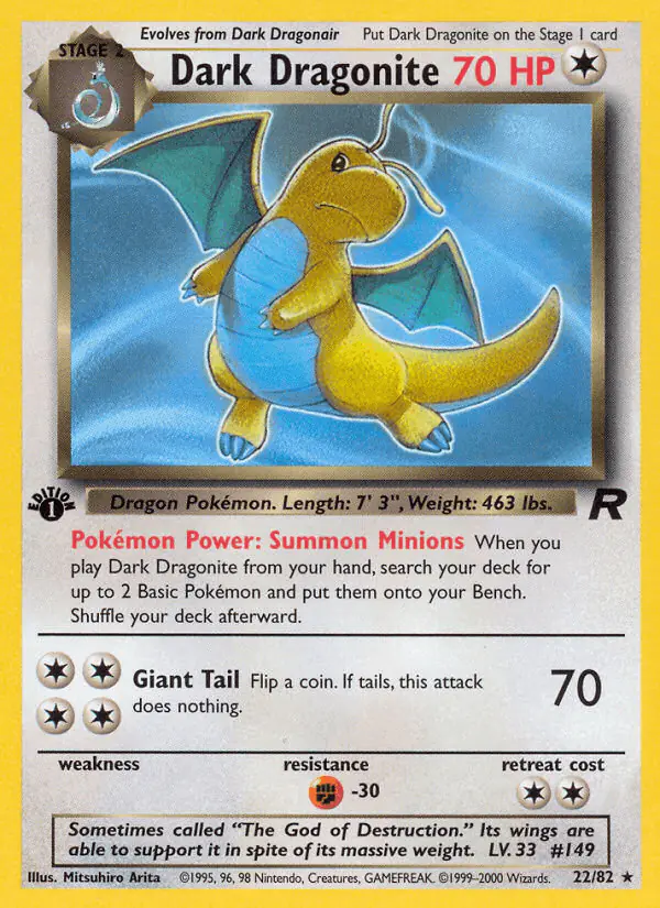 Carta Dark Dragonite 22/82 de Team Rocket