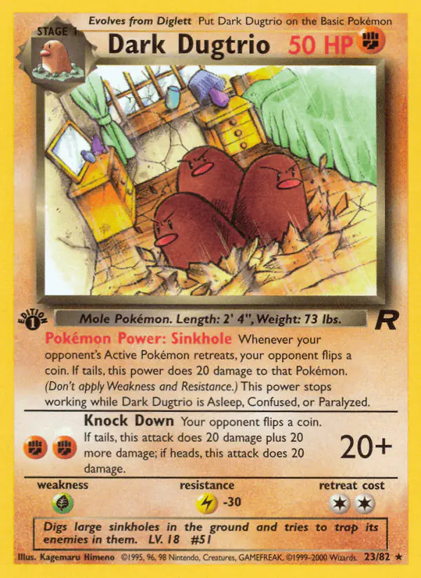 Carta Dark Dugtrio 23/82 de Team Rocket