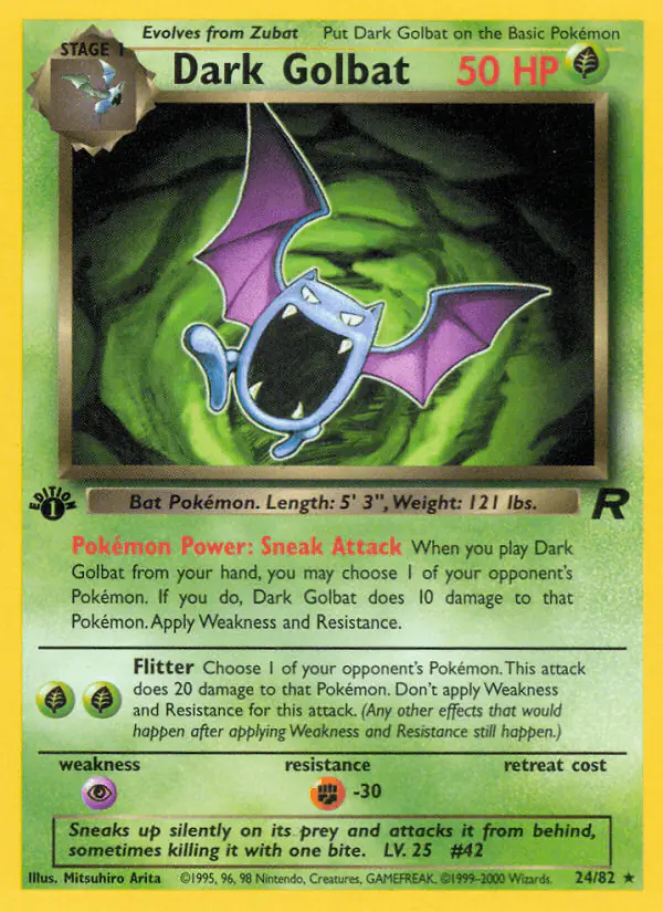 Carta Dark Golbat 24/82 de Team Rocket