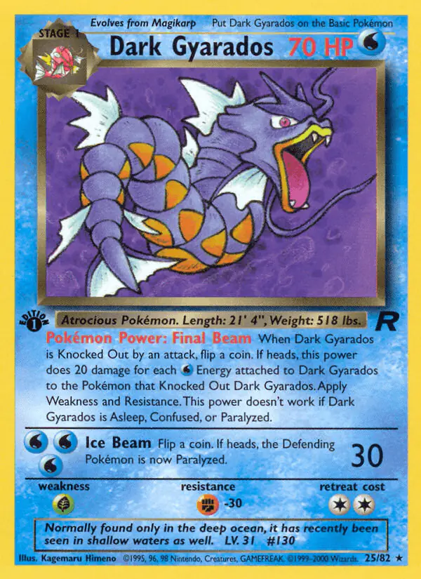 Carta Dark Gyarados 25/82 de Team Rocket