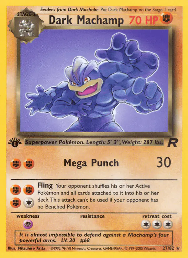 Carta Dark Machamp 27/82 de Team Rocket
