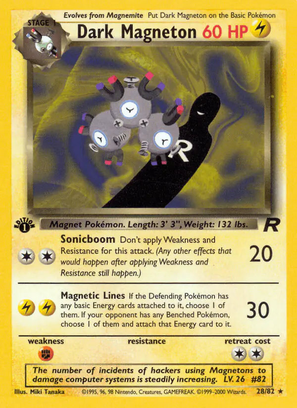 Carta Dark Magneton 28/82 de Team Rocket