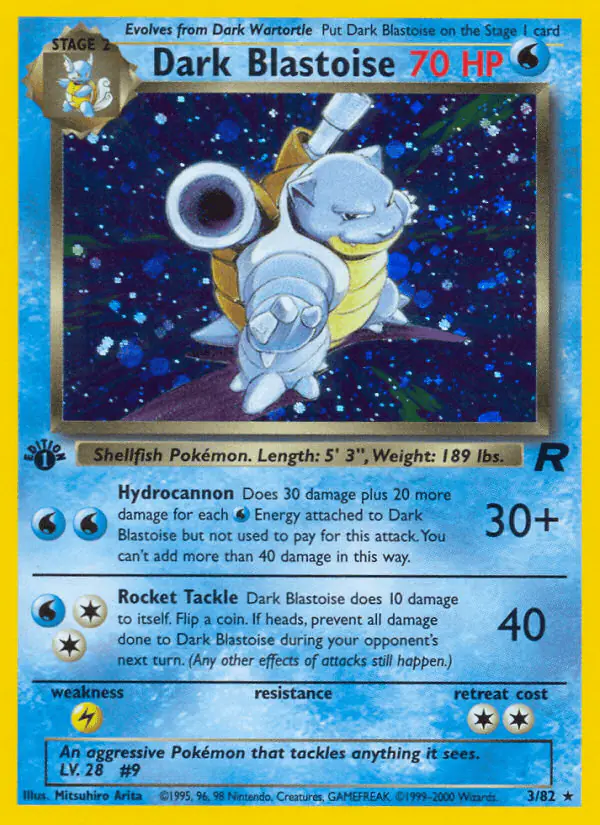 Carta Dark Blastoise 3/82 de Team Rocket