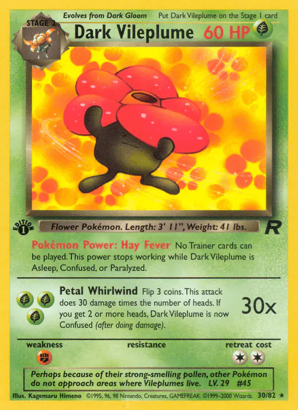 Carta Dark Vileplume 30/82 de Team Rocket