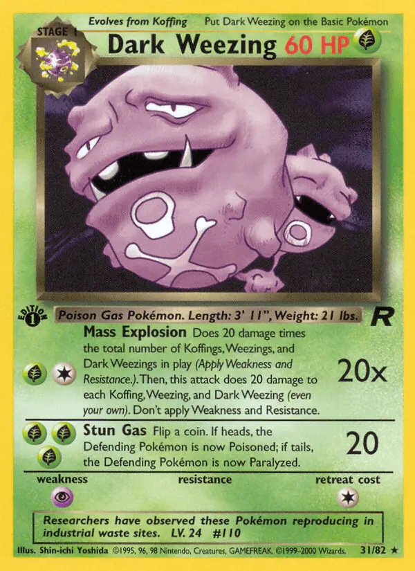 Carta Dark Weezing 31/82 de Team Rocket