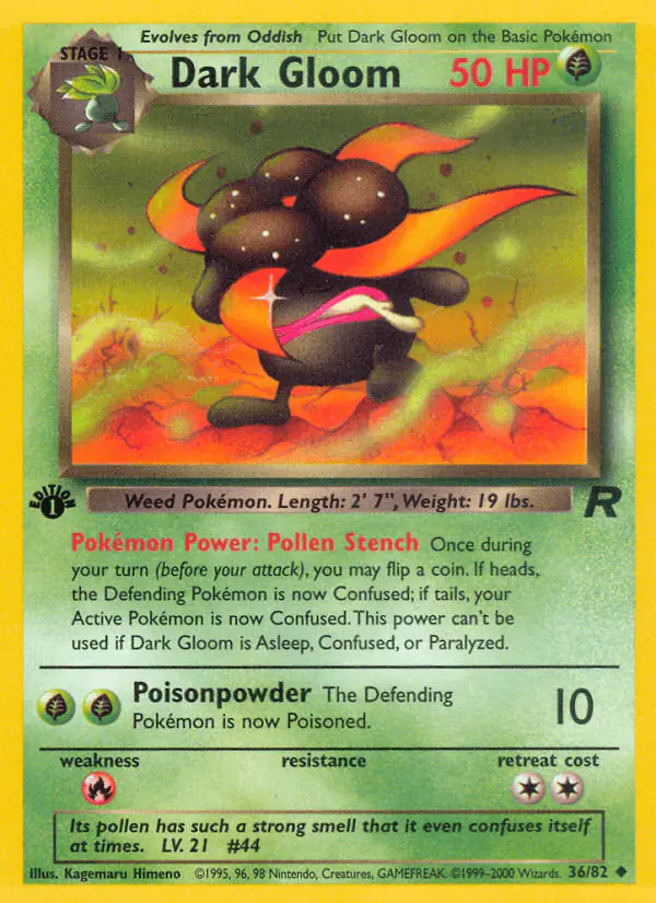 Carta Dark Gloom 36/82 de Team Rocket