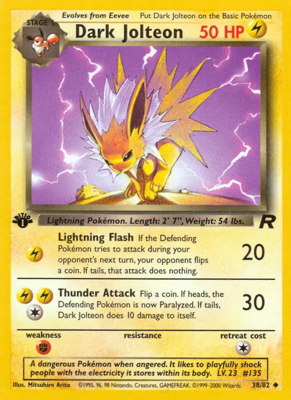 Carta Dark Jolteon 38/82 de Team Rocket