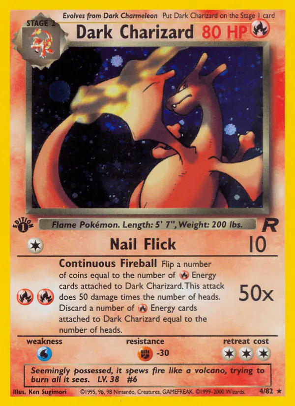 Carta Dark Charizard 4/82 de Team Rocket