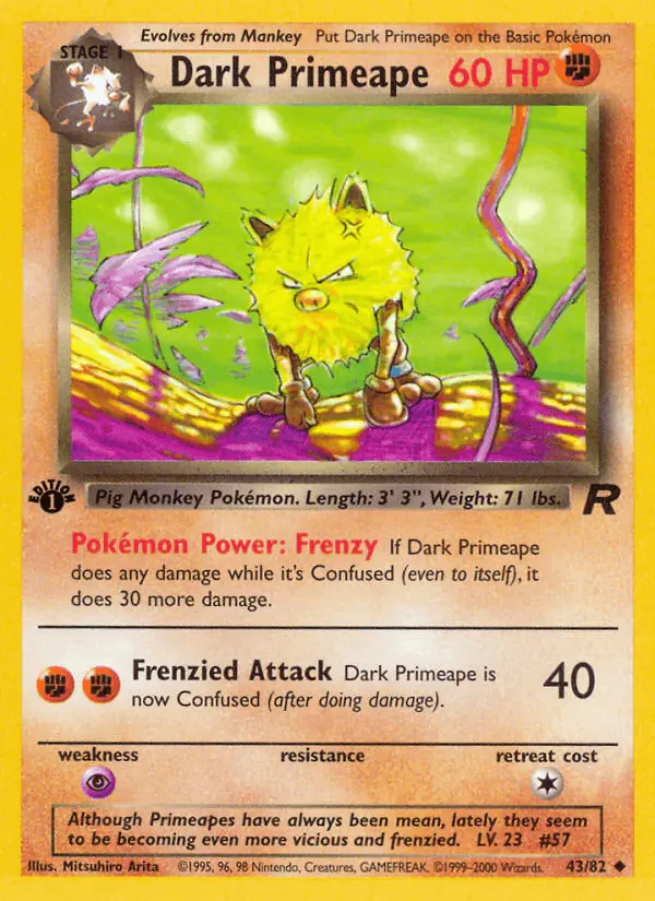 Carta Dark Primeape 43/82 de Team Rocket