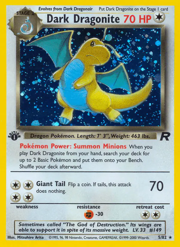 Carta Dark Dragonite 5/82 de Team Rocket
