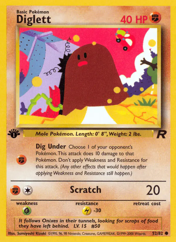 Carta Diglett 52/82 de Team Rocket