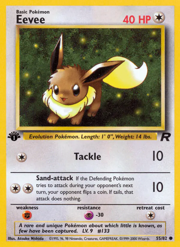 Carta Eevee 55/82 de Team Rocket