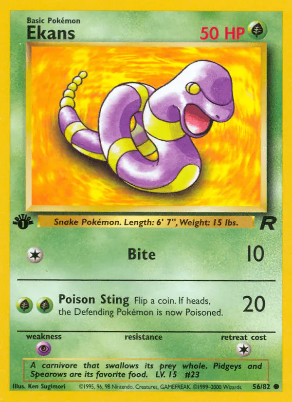 Carta Ekans 56/82 de Team Rocket