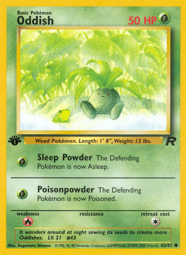Carta Oddish 63/82 de Team Rocket