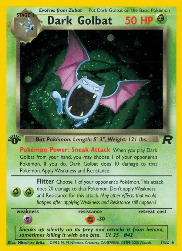 Carta Dark Golbat 7/82 de Team Rocket