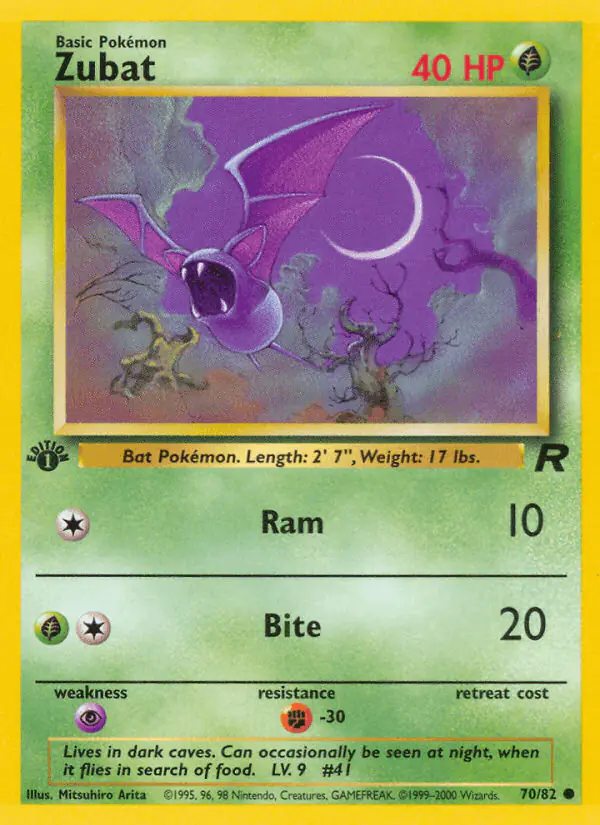 Carta Zubat 70/82 de Team Rocket