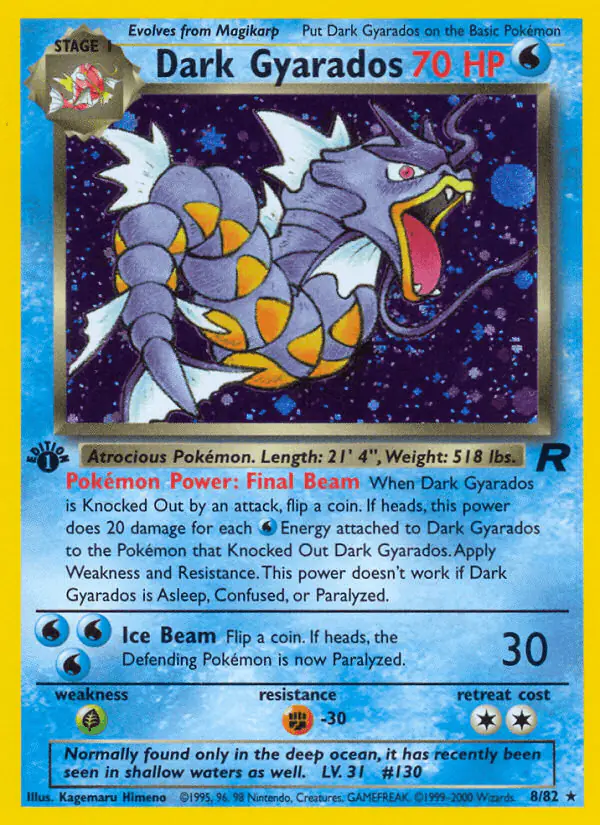 Carta Dark Gyarados 8/82 de Team Rocket