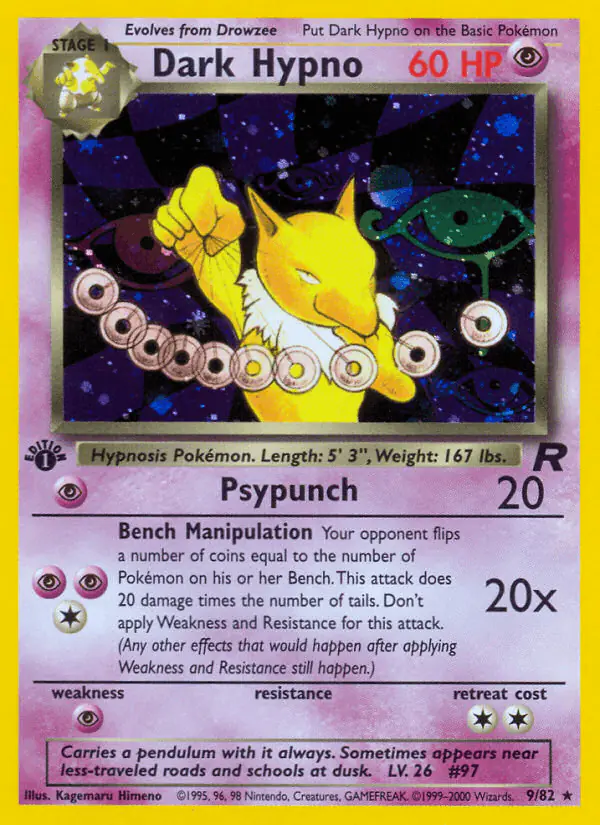 Carta Dark Hypno 9/82 de Team Rocket