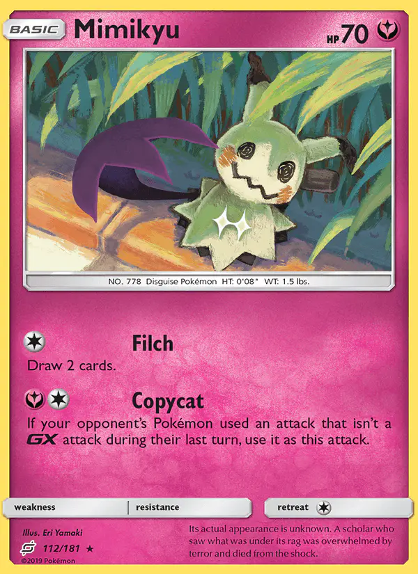 Carta Mimikyu 112/181 de Team Up