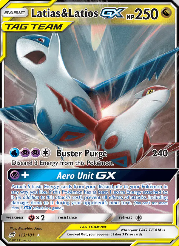 Carta Latias & Latios GX 113/181 de Team Up