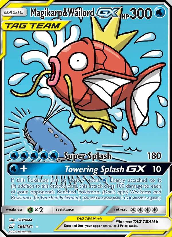 Carta Magikarp & Wailord GX 161/181 de Team Up