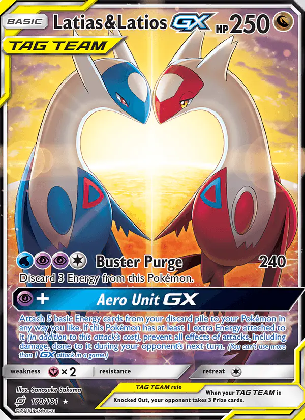 Carta Latias & Latios GX 170/181 de Team Up