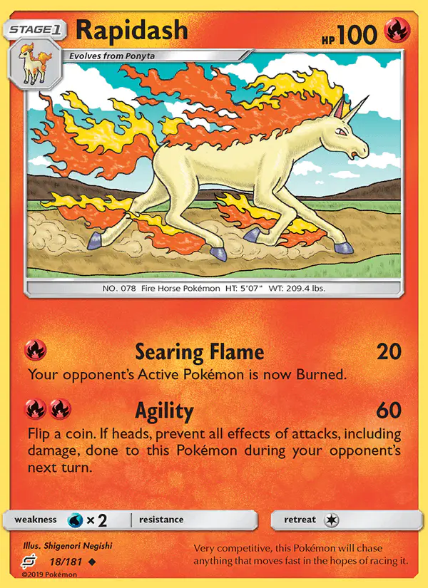 Carta Rapidash 18/181 de Team Up