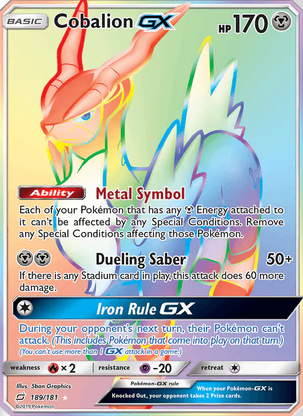 Carta Cobalion GX 189/181 de Team Up
