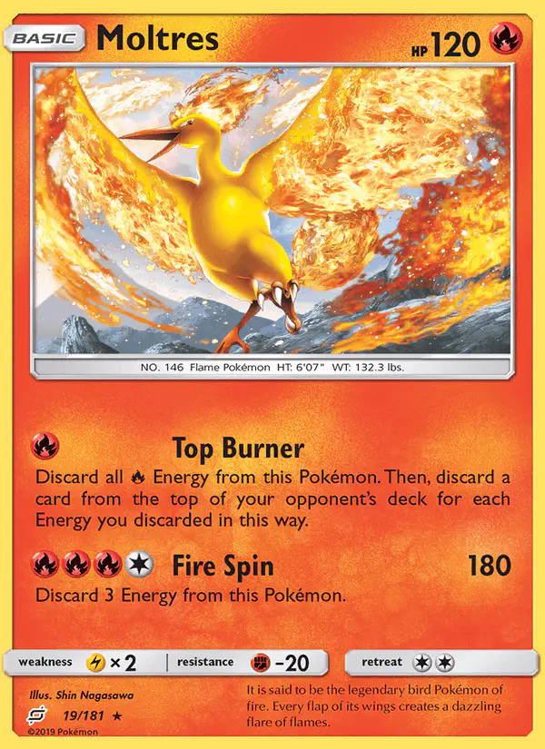 Carta Moltres 19/181 de Team Up