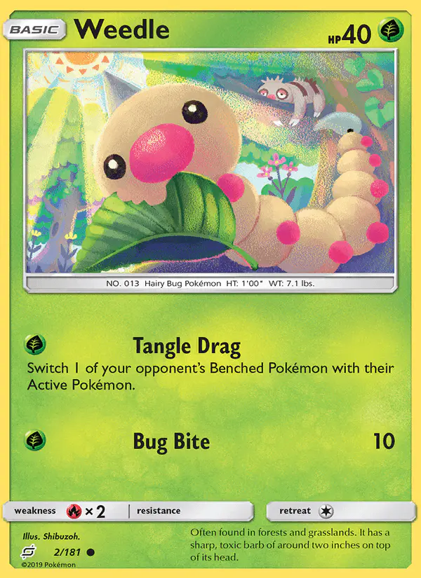 Carta Weedle 2/181 de Team Up