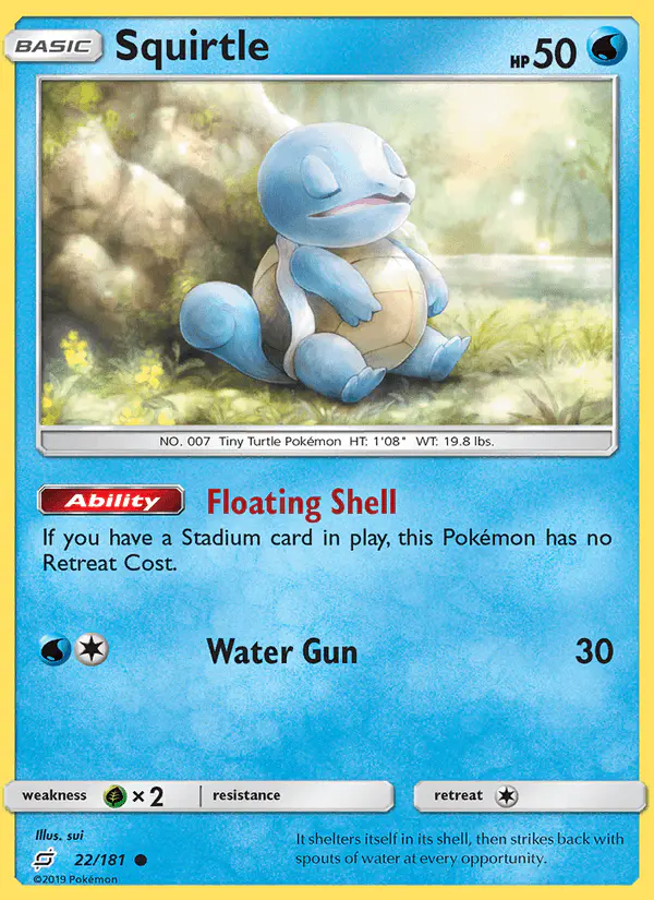 Carta Squirtle 22/181 de Team Up
