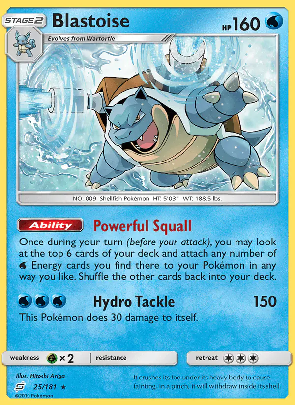 Carta Blastoise 25/181 de Team Up