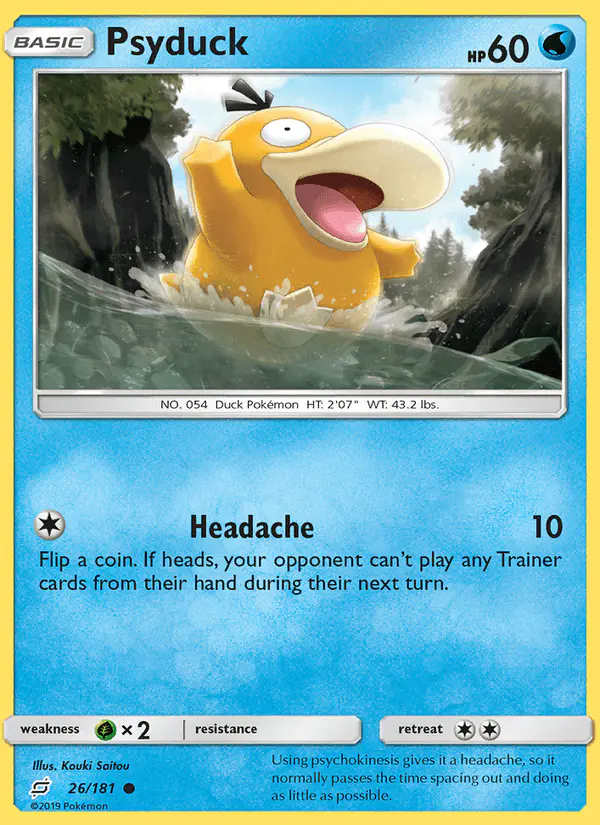 Carta Psyduck 26/181 de Team Up