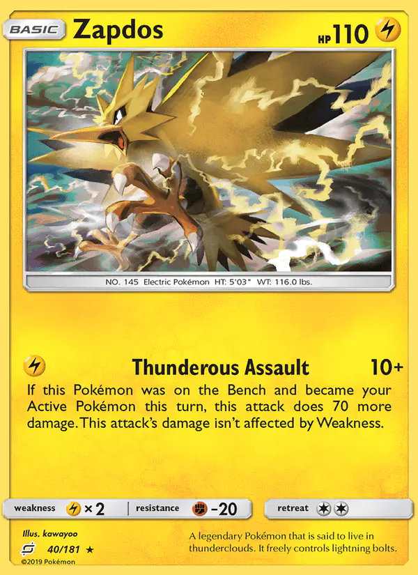 Carta Zapdos 40/181 de Team Up