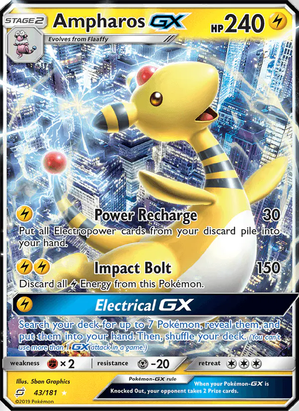 Carta Ampharos GX 43/181 de Team Up