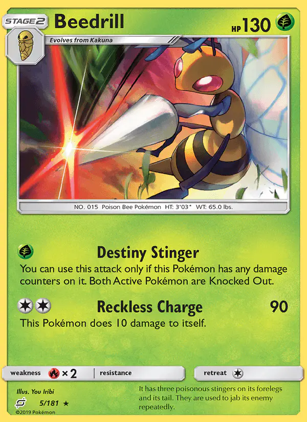 Carta Beedrill 5/181 de Team Up