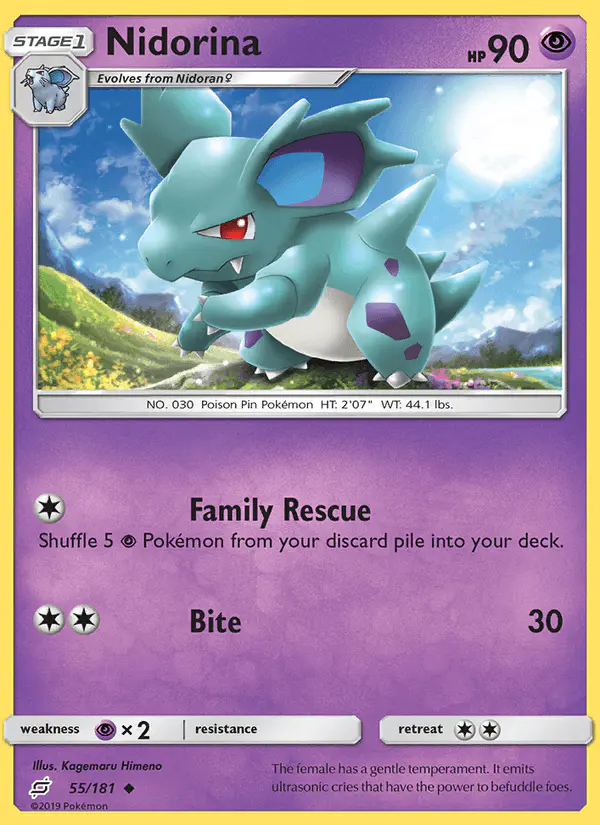 Carta Nidorina 55/181 de Team Up