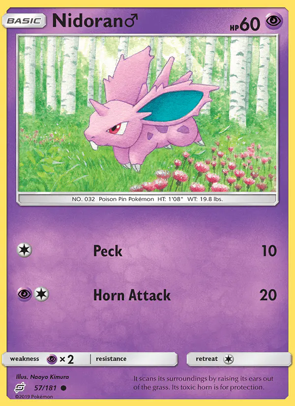 Carta Nidoran♂ 57/181 de Team Up