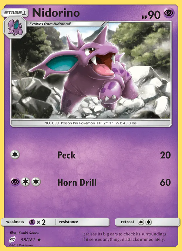 Carta Nidorino 58/181 de Team Up