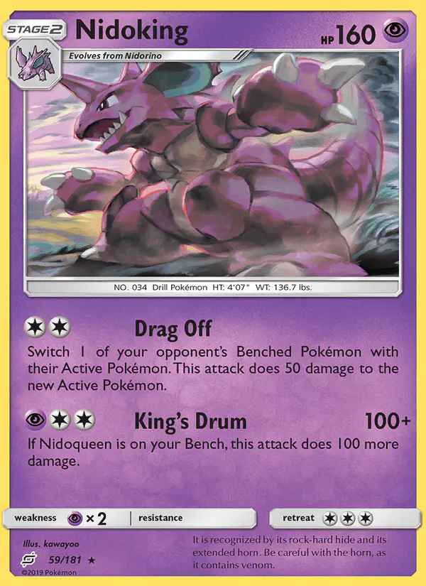 Carta Nidoking 59/181 de Team Up