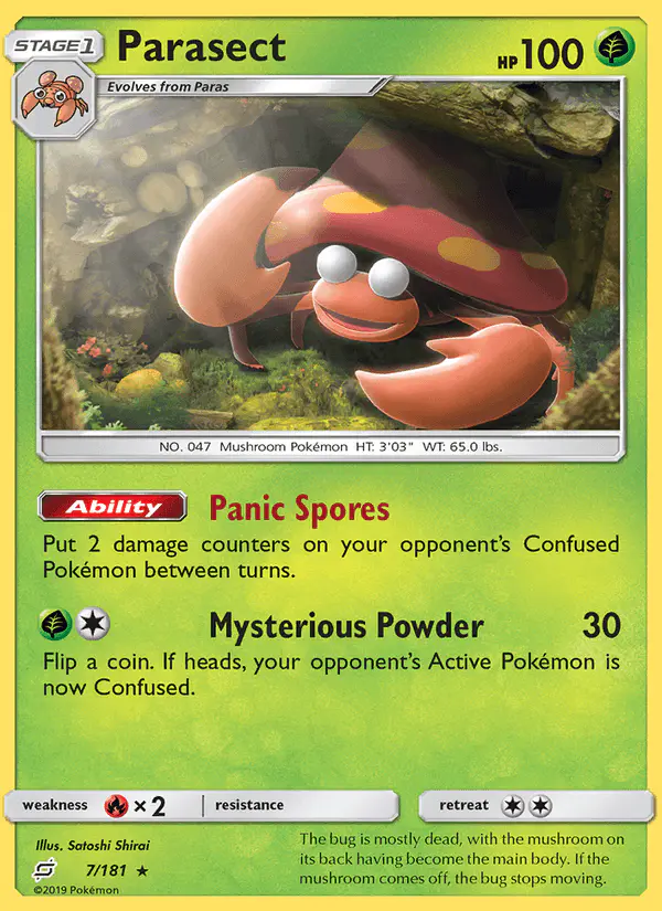 Carta Parasect 7/181 de Team Up