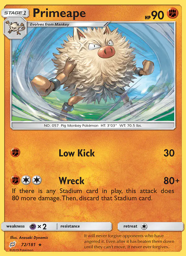 Carta Primeape 72/181 de Team Up