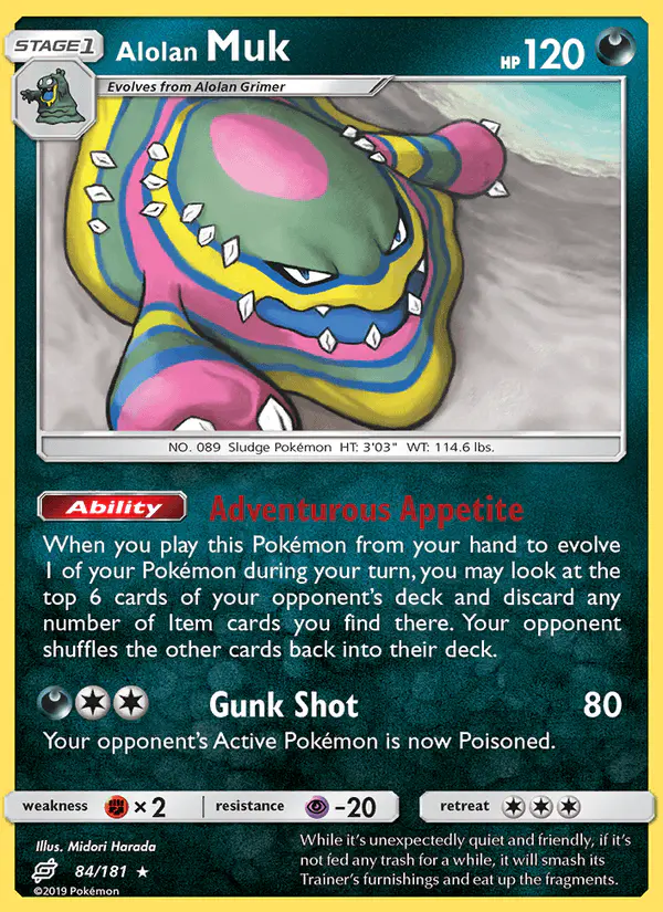 Carta Alolan Muk 84/181 de Team Up