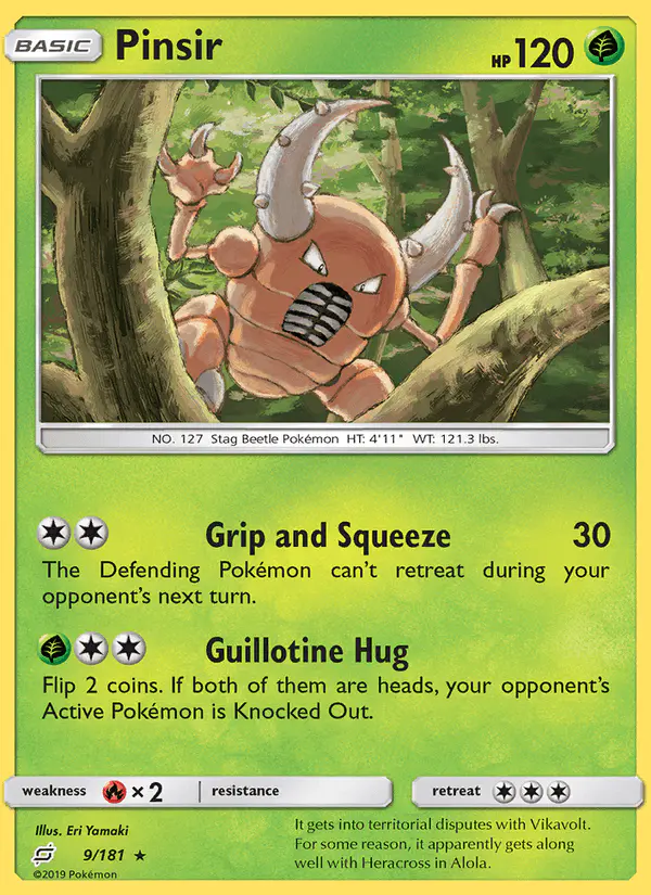 Carta Pinsir 9/181 de Team Up