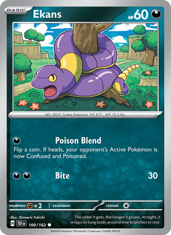 Carta Ekans 100/162 de Temporal Forces