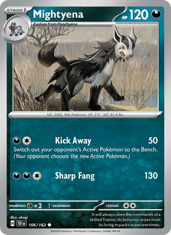 Carta Mightyena 106/162 de Temporal Forces