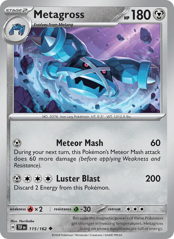Carta Metagross 115/162 de Temporal Forces